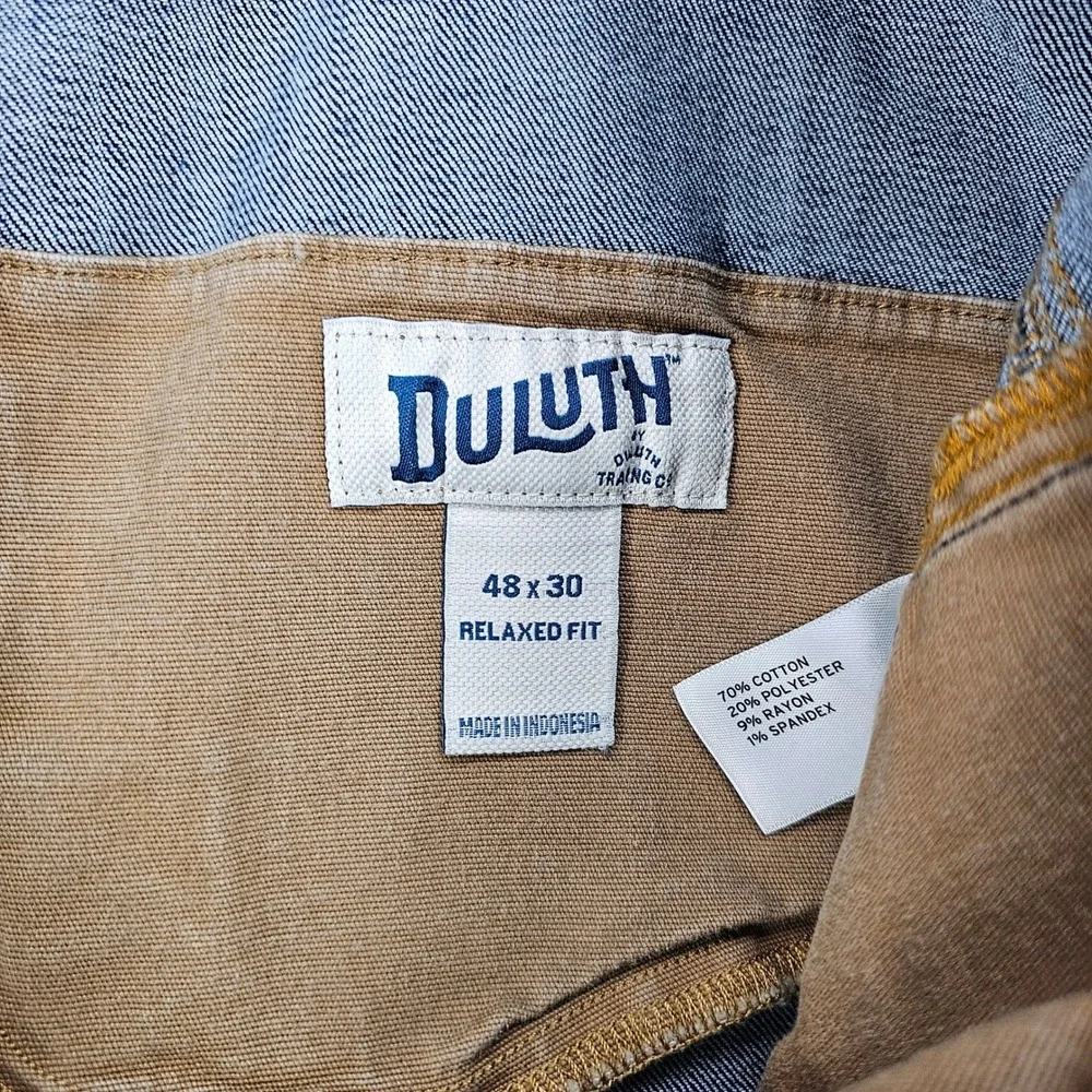 Duluth Trading Co Jeans Mens 48x30 Blue Relaxed Ballroom Double Flex 36336